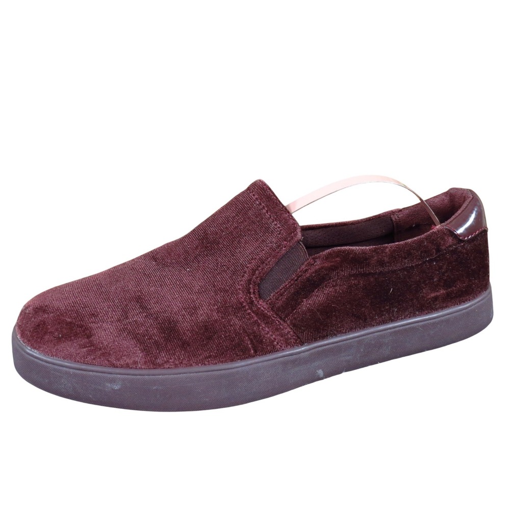 Dr. Scholl's Madison Women Casual Slip On Sneaker 9.5 Comfort Burgundy Fabric